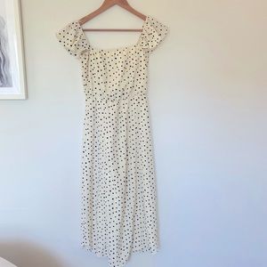Amuse Society Polk a Dot Off the Shoulder Midi  dress